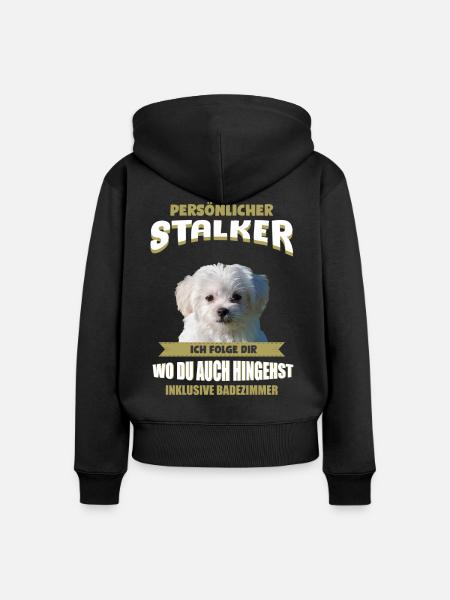 Malteser Hund - Malteser - Frauen Premium Bio Zip Hoodie - Schwarz