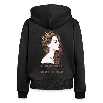 Godmother Aunt Godmother Baptismal Godchild - Women's Premium Organic Zip Hoodie - black - Back - Julia (174cm)
