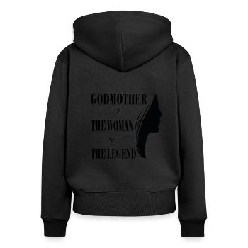 Godmother Aunt Godmother Baptismal Godchild - Women's Premium Organic Zip Hoodie - black - Back - Julia (174cm)