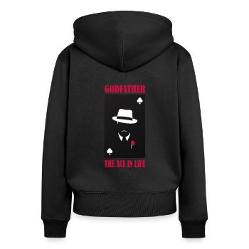 Herren Patenonkel Pate Patenschaft Onkel Patenkind - Frauen Premium Bio Zip Hoodie - Schwarz - Hinten - Julia (174cm)