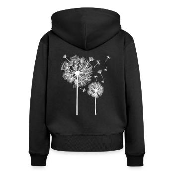 Dandelion T-Shirt Women & Dandelion Shirt Women - Women's Premium Organic Zip Hoodie - black - Back - Julia (174cm)