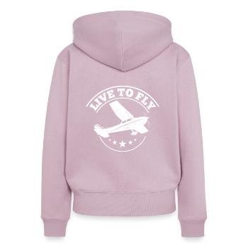 LEBEN, UM ZU FLIEGEN - ZinSpira - Frauen Premium Bio Zip Hoodie - Altrosa - Hinten - Julia (174cm)
