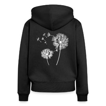 pissenlit - Sweat à capuche zippé Premium bio Femme - noir - Dos - Julia (174cm)