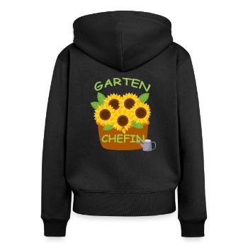 Garten Chefin lustiges Geschenk Gärtnerin - Frauen Premium Bio Zip Hoodie - Schwarz - Hinten - Julia (174cm)