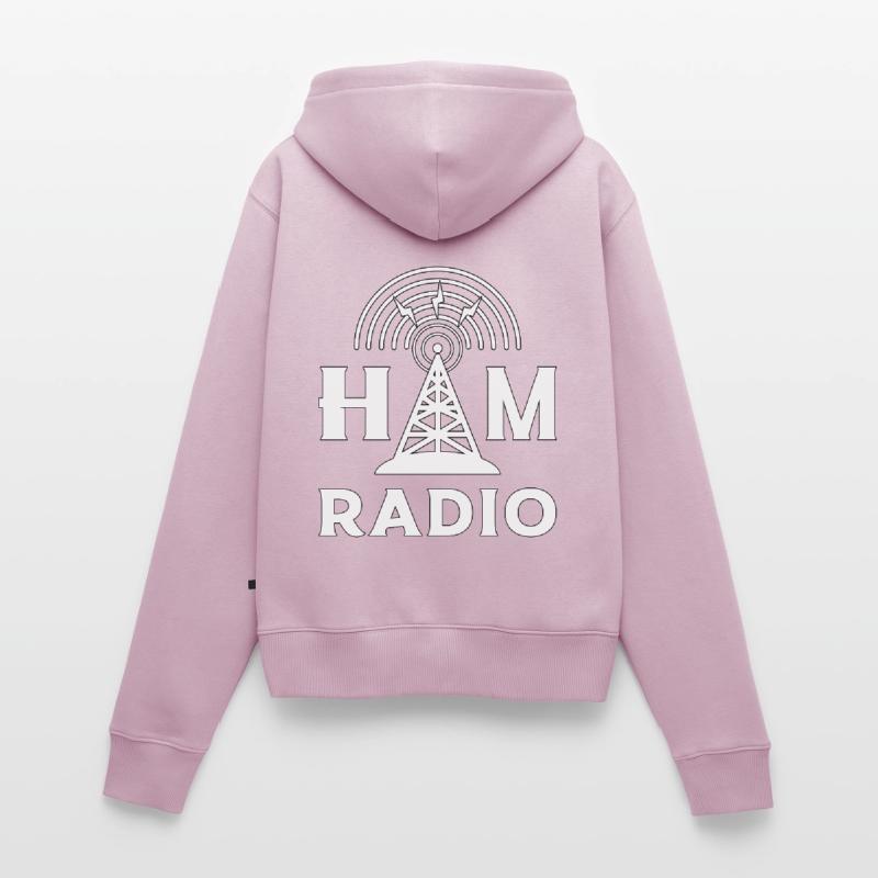Radio HAM Operator Amateurfunk Antenne Geschenk Frauen Premium Bio Zip Hoodie