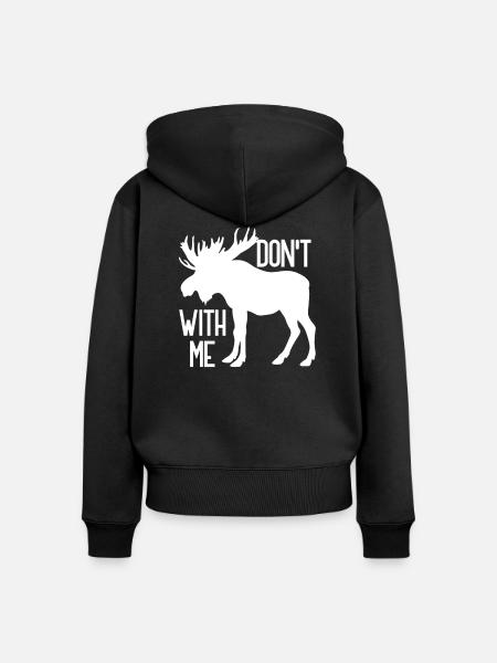 Elch Wortspiel - Frauen Premium Bio Zip Hoodie - Schwarz