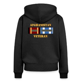 Afghanistan Vétéran de la FIAS - Sweat à capuche zippé Premium bio Femme - noir - Dos - Julia (174cm)
