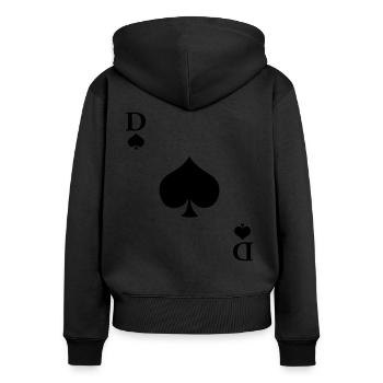 Karneval & Fasching Pik Dame Kartenspiel Kostüm - Frauen Premium Bio Zip Hoodie - Schwarz - Hinten - Julia (174cm)