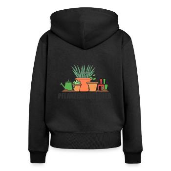 Jardinier chuchoteur Jardinier Jardin jardin - Sweat à capuche zippé Premium bio Femme - noir - Dos - Julia (174cm)