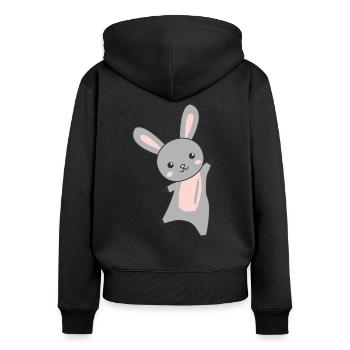 Hase Kaninchen süße Tiere Osterhase - Women's Premium Organic Zip Hoodie - black - Back - Julia (174cm)