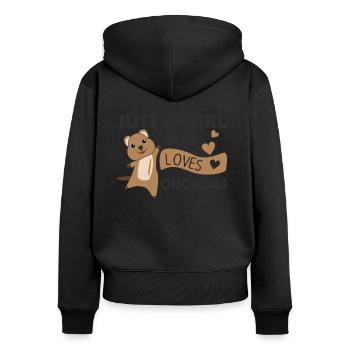 Quokkas für Mädchen die das Quokka lieben - Frauen Premium Bio Zip Hoodie - Schwarz - Hinten - Julia (174cm)