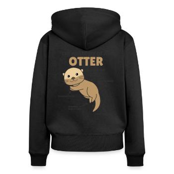 süße Otter Erklärung Anatomy of an Otter - Frauen Premium Bio Zip Hoodie - Schwarz - Hinten - Julia (174cm)