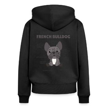Anatomie d’un chien chien drôle de chien - Sweat à capuche zippé Premium bio Femme - noir - Dos - Julia (174cm)