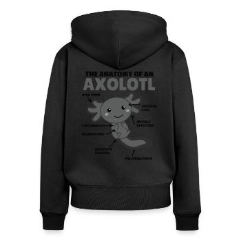 Axolotl Explanation Anatomy of an Axolotl - Women's Premium Organic Zip Hoodie - black - Back - Julia (174cm)