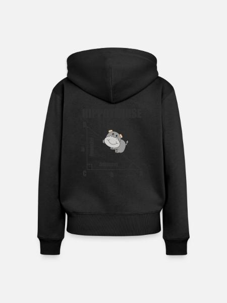Nerd Géométrie Hippotenuse Hypotenuse Mathe - Sweat à capuche zippé Premium bio Femme - noir