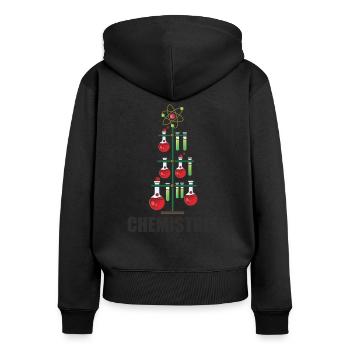 Oh Chemistree Noël Pour les professeurs de chimie - Sweat à capuche zippé Premium bio Femme - noir - Dos - Julia (174cm)