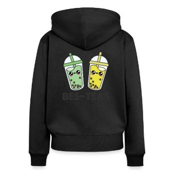 Best-Teas - Bubble Tea kawaii Boba Tea love - Women's Premium Organic Zip Hoodie - black - Back - Julia (174cm)