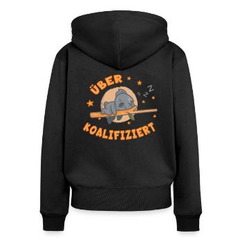 Koala koala bear sleeps bear work job gift idea - Women's Premium Organic Zip Hoodie - black - Back - Julia (174cm)