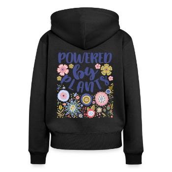 Powered By Plants - Women's Premium Organic Zip Hoodie - black - Back - Julia (174cm)