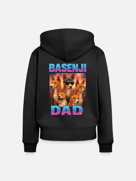Basenji - Frauen Premium Bio Zip Hoodie - Schwarz