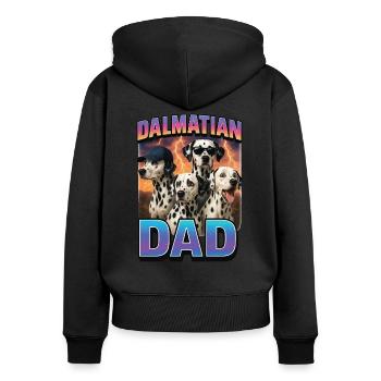 Dalmatiner - Frauen Premium Bio Zip Hoodie - Schwarz - Hinten - Julia (174cm)