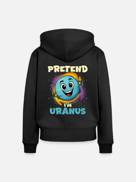 Uranus - Frauen Premium Bio Zip Hoodie - Schwarz