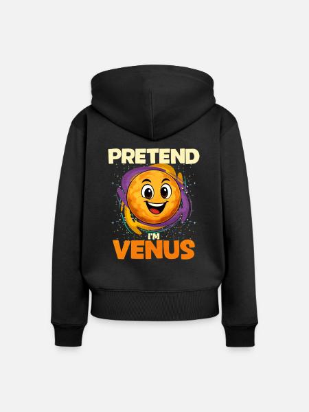 Venus - Frauen Premium Bio Zip Hoodie - Schwarz