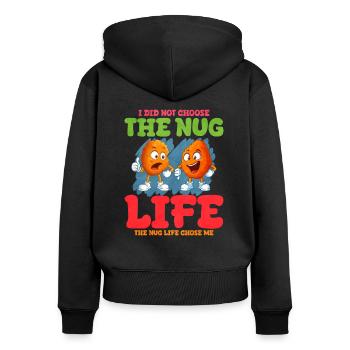 Chicken Nugget - Frauen Premium Bio Zip Hoodie - Schwarz - Hinten - Julia (174cm)