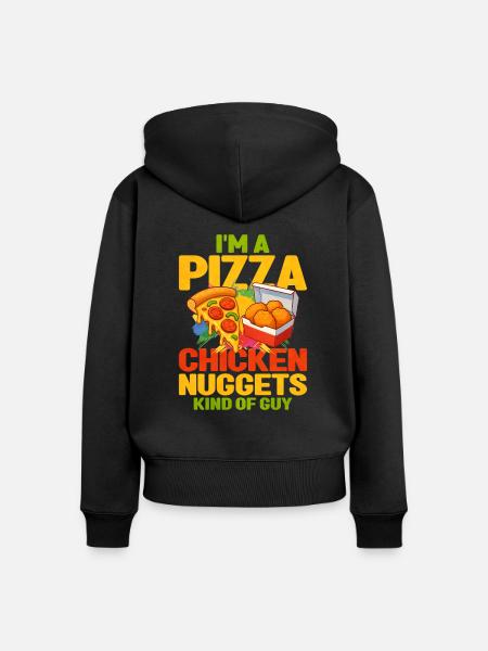 Chicken Nugget - Frauen Premium Bio Zip Hoodie - Schwarz