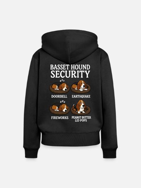 Basset Hound - Frauen Premium Bio Zip Hoodie - Schwarz