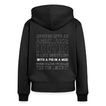 Krankenwagen Krankenwagenfahrer Notarzt Geschenk - Frauen Premium Bio Zip Hoodie - Schwarz - Hinten - Julia (174cm)