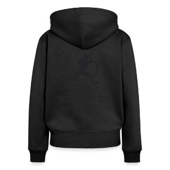 Scooter Stunt Vintage E-Scooter Retro Geschenkidee - Frauen Premium Bio Zip Hoodie - Schwarz - Hinten - Julia (174cm)