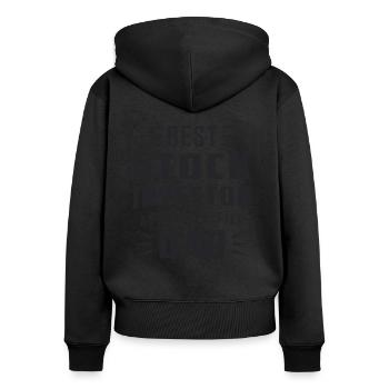 Aktien Aktienmarkt Trader Handel Geschenkidee - Frauen Premium Bio Zip Hoodie - Schwarz - Hinten - Julia (174cm)