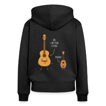 Guitar Ukulele - Je suis votre père drôle - Sweat à capuche zippé Premium bio Femme - noir - Dos - Julia (174cm)