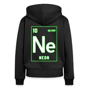 Neon - Chemisches Element Rave Techno House EDM - Frauen Premium Bio Zip Hoodie - Schwarz - Hinten - Julia (174cm)