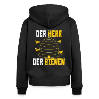 beekeeper - Women's Premium Organic Zip Hoodie - black - Back - Julia (174cm)