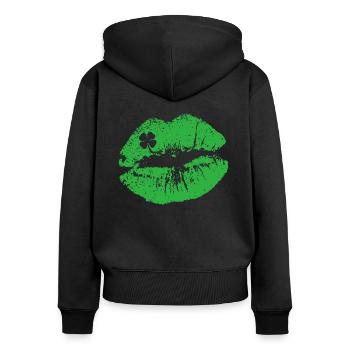 St. Patrick's Day - Women's Premium Organic Zip Hoodie - black - Back - Julia (174cm)