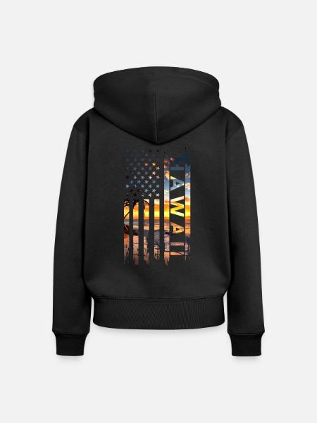 Hawaii Souvenir - Frauen Premium Bio Zip Hoodie - Schwarz