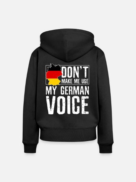 Deutsche Stimme - Frauen Premium Bio Zip Hoodie - Schwarz