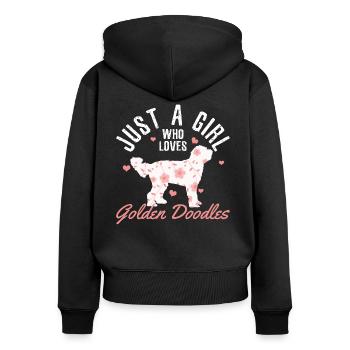 Golden Doodle - Cadeau pour chien Goldendoodle - Sweat à capuche zippé Premium bio Femme - noir - Dos - Julia (174cm)
