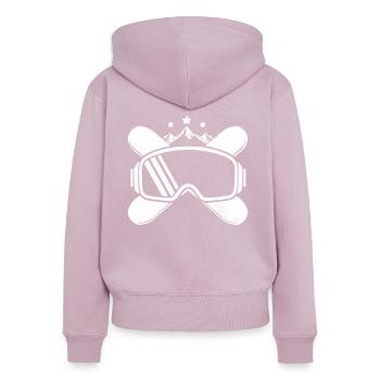 Snowboard - Frauen Premium Bio Zip Hoodie - Altrosa - Hinten - Julia (174cm)