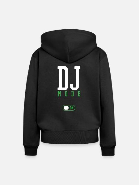 DJ - Frauen Premium Bio Zip Hoodie - Schwarz