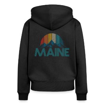 Maine - Sweat à capuche zippé Premium bio Femme - noir - Dos - Julia (174cm)