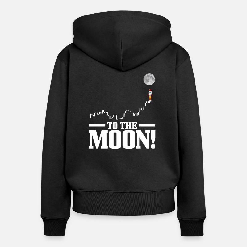 Bitcoin à la lune - Sweat à capuche zippé Premium bio Femme - noir