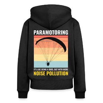 Pilote de paramoteur Paramoteur Parapente motorisé - Sweat à capuche zippé Premium bio Femme - noir - Dos - Julia (174cm)
