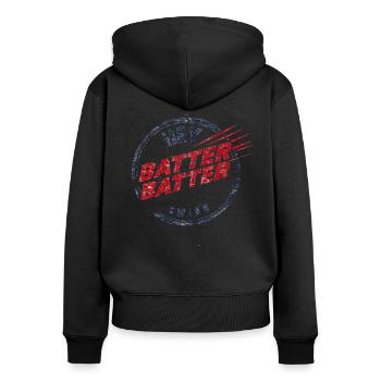 Baseball Men Women Kids Player Pitcher Softball - Frauen Premium Bio Zip Hoodie - Schwarz - Hinten - Julia (174cm)