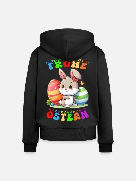 Frohe Ostern - Frauen Premium Bio Zip Hoodie - Schwarz
