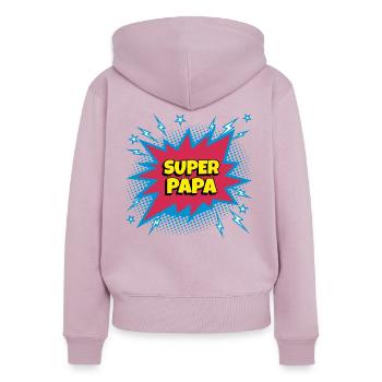 Super Dad (superhero) - Women's Premium Organic Zip Hoodie - dusky pink - Back - Julia (174cm)