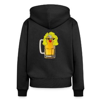 Kühles Blondes Bier - Frauen Premium Bio Zip Hoodie - Schwarz - Hinten - Julia (174cm)