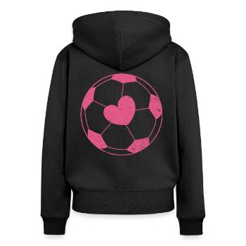 le football féminin - Sweat à capuche zippé Premium bio Femme - noir - Dos - Julia (174cm)
